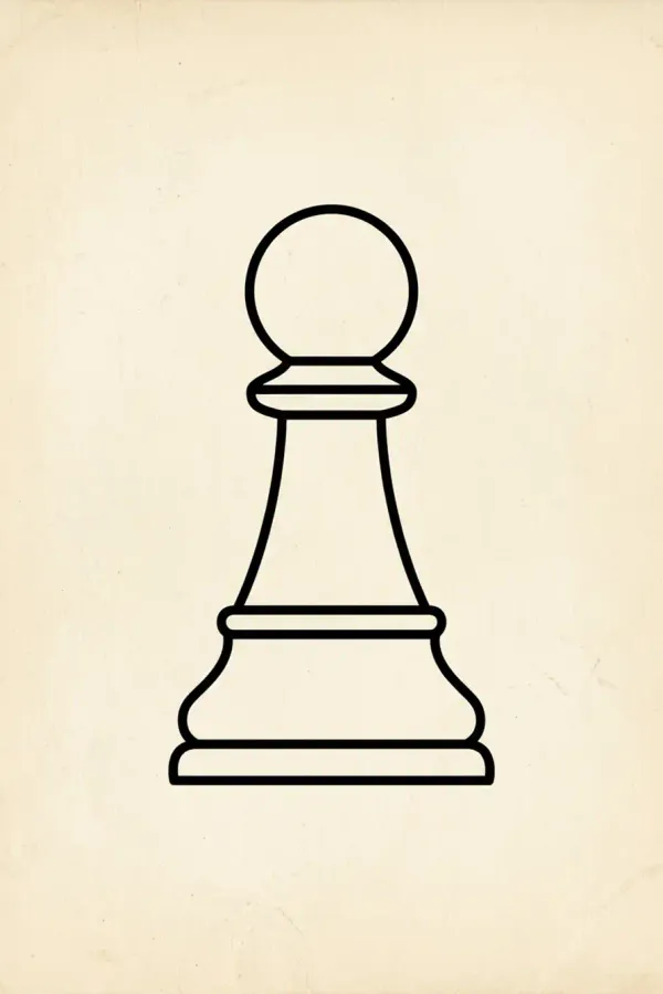 Minimalist chess pawn tattoo, fine-line flash design