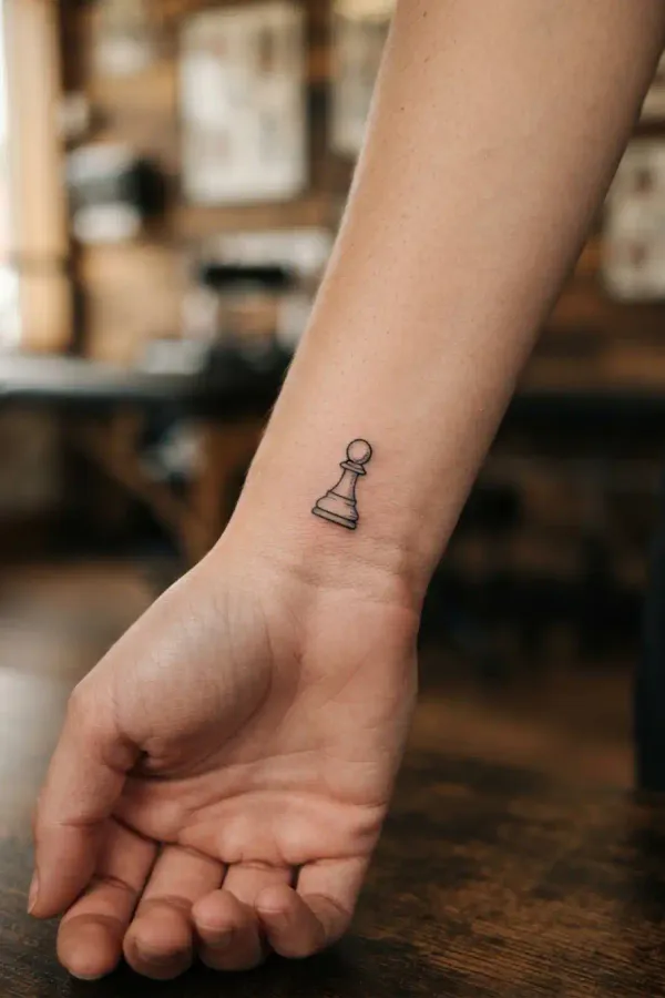 Chess tattoo on the inner wrist